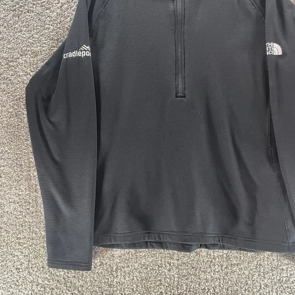 The North Face Sweatshirt Mens Large Black Half Zip Pullover Long Sleeve‎ Casual